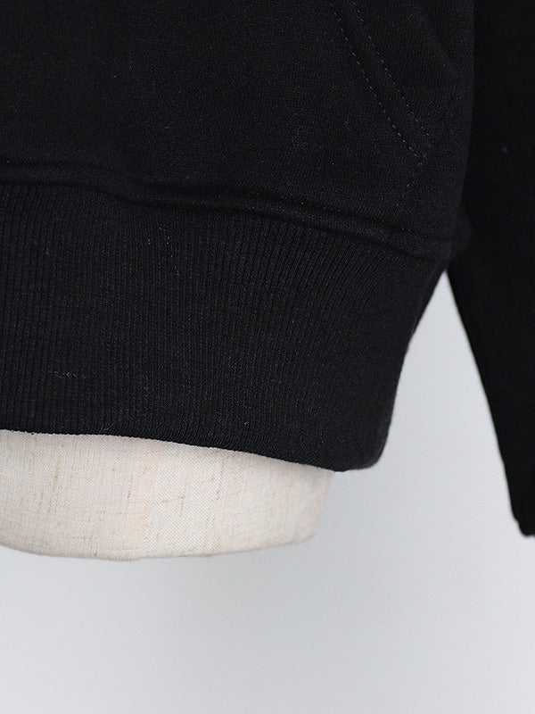 flowersverse Casual Loose Solid Color Hoodies Top