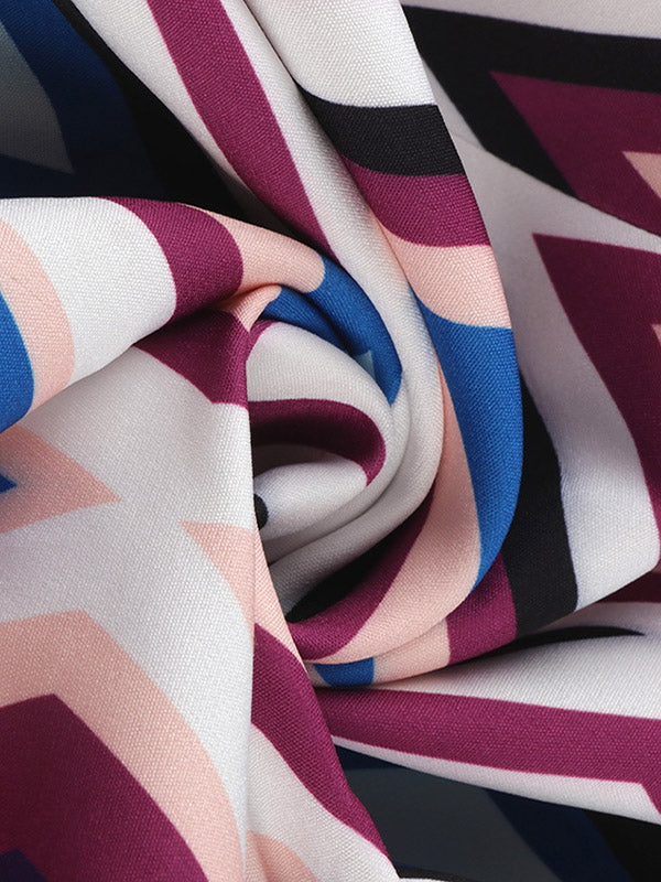 flowersverse Casual Loose Geometric Coat