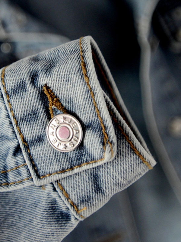 flowersverse Denim Split-Joint Long Sleeves Lapel Jackets