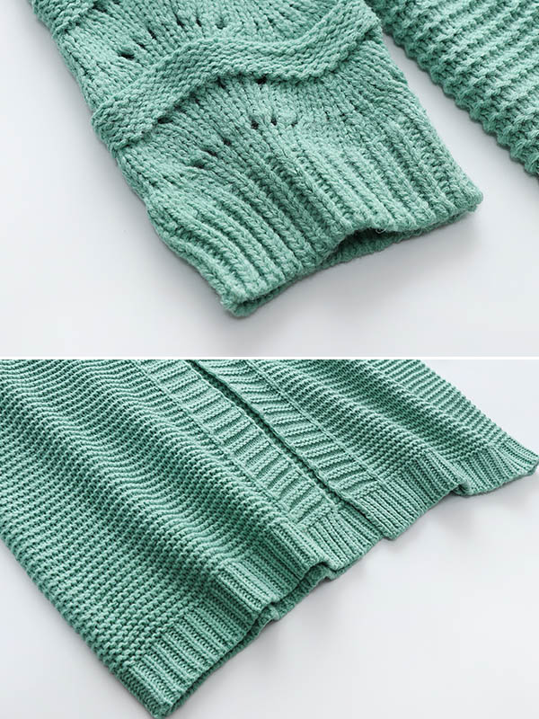 flowersverse Urban Loose Solid Color Jacquard Cardigan Top