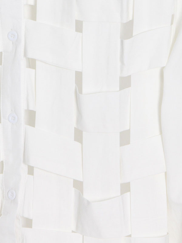 flowersverse Original Loose Puff Sleeves Buttoned Hollow Solid Color Lapel Collar Blouses&Shirts Tops