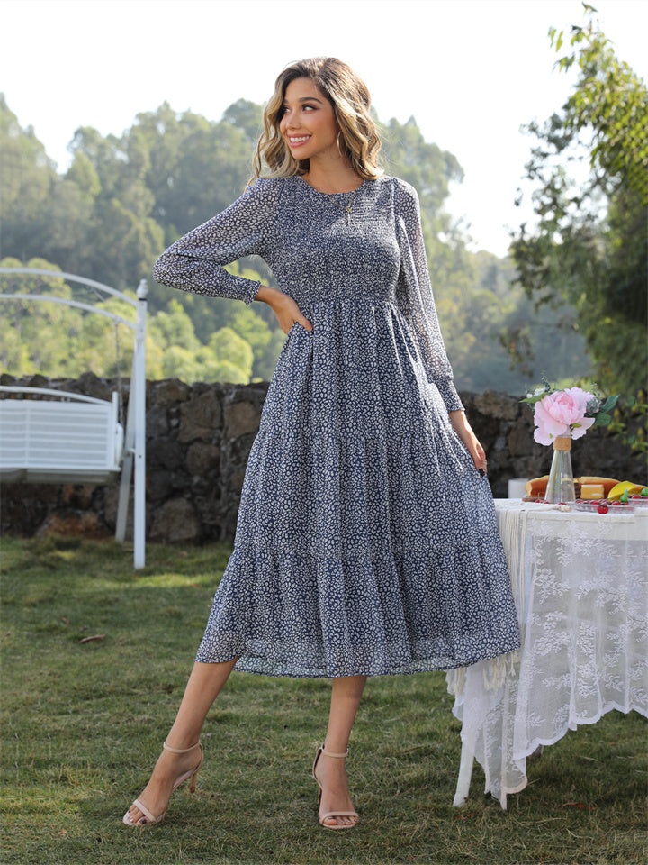 flowersverse Spring Pop A-Line High Waist Holiday Dress