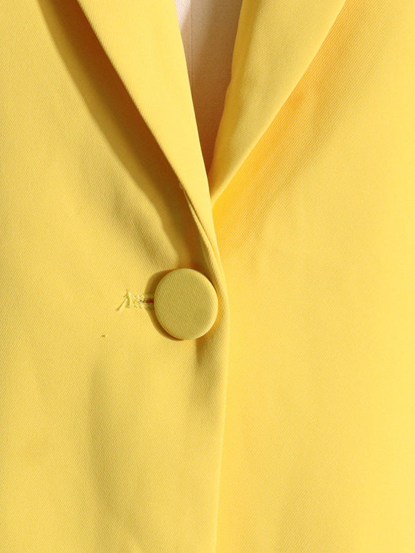 flowersverse Backless Buttoned Hollow Rhine Stones Solid Color Long Sleeves Deep V-Neck Blazer