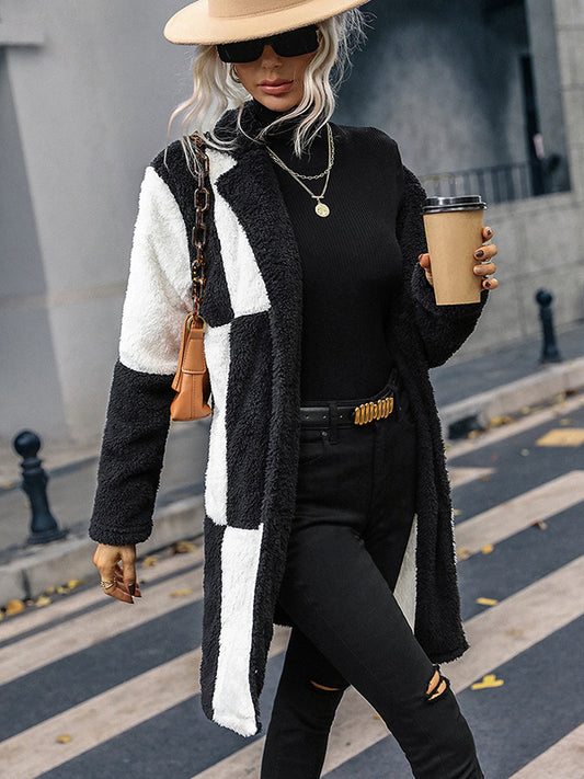 flowersverse Casual Loose Patchwork Coat