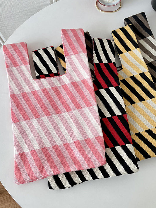 flowersverse Striped Woven Handbag Bags Accessories