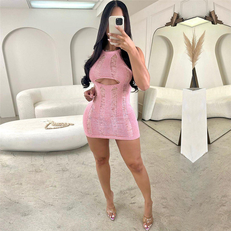 flowersverse Women Sexy Cutout Bodycon Dress