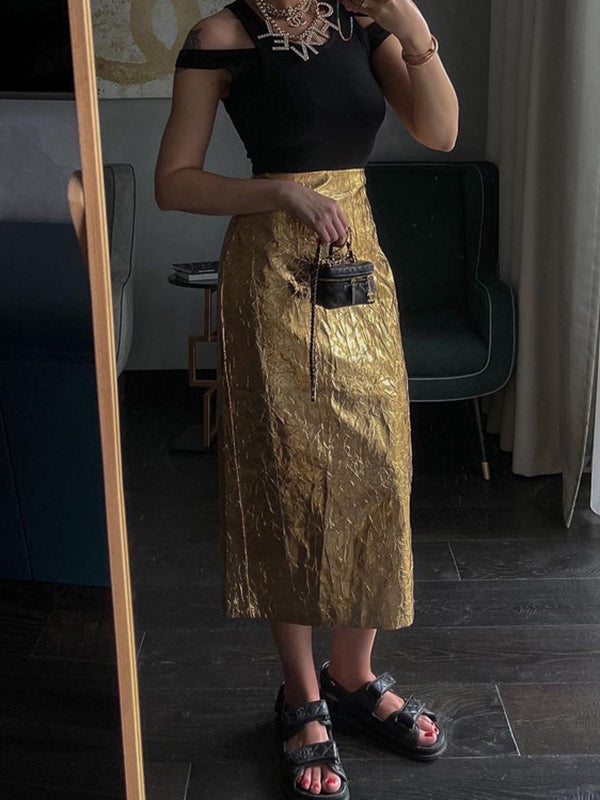 flowersverse Solid Color A-line Skirts Bottoms