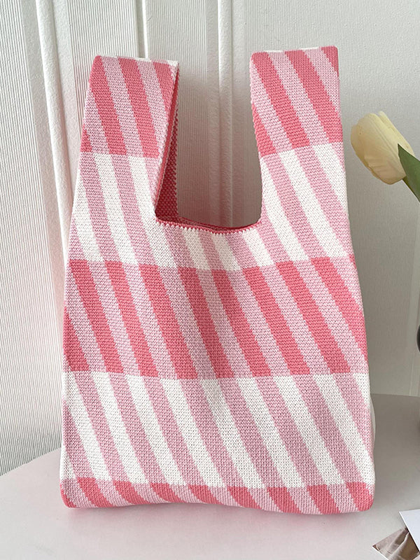 flowersverse Striped Woven Handbag Bags Accessories