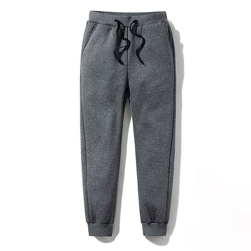 flowersverse Women‘s Plus Size Winter Loungewear Bottom Nighty Pure Color Fashion Comfort Plush Home Street Airport Fleece Warm Long Pant Pant Pocket Elastic Waist Spring Fall Dark Gray Black