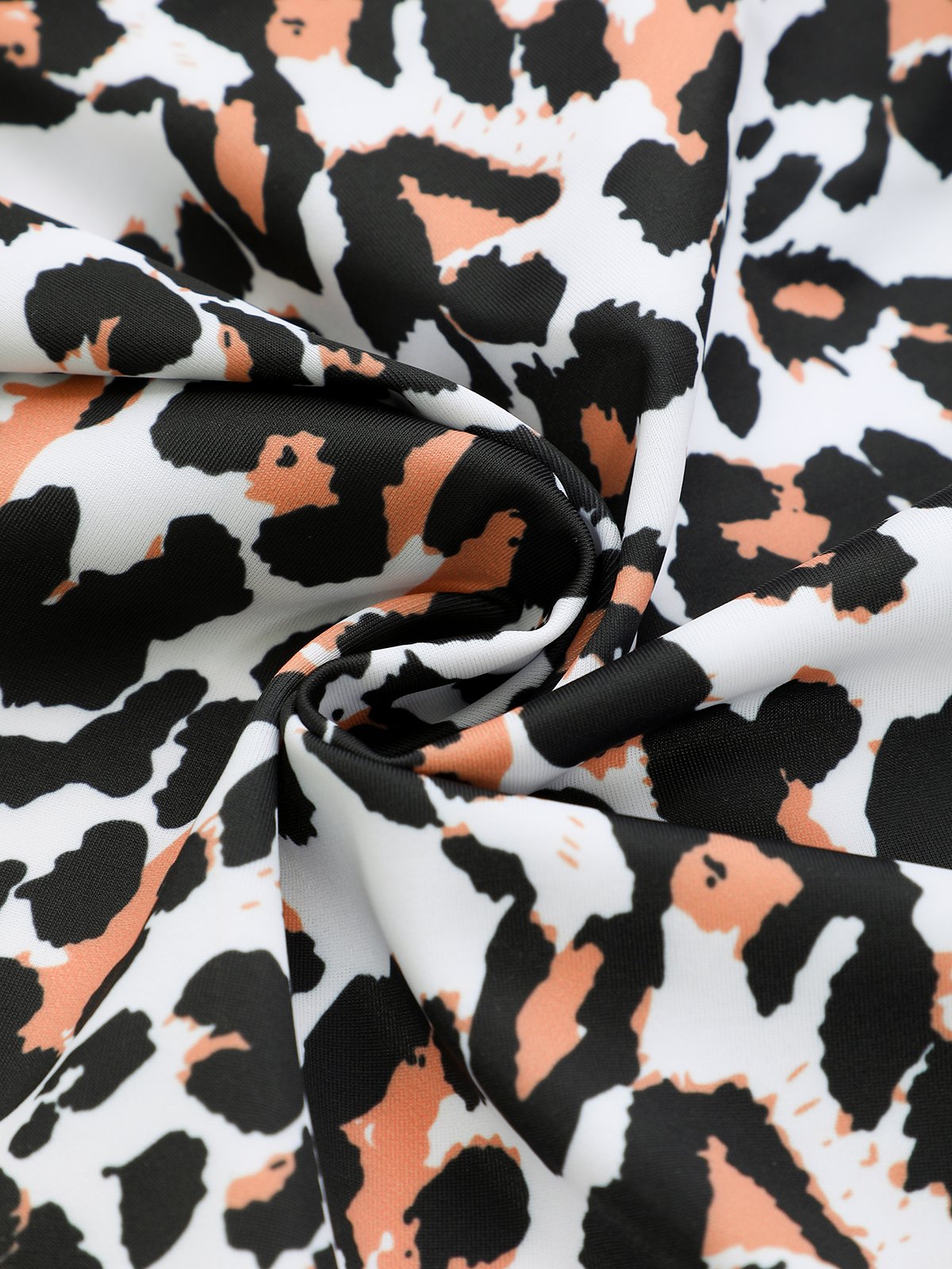 flowersverse Vacation Leopard Printing Scoop Neck Tankinis Two-Piece Set