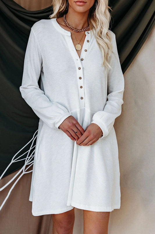 flowersverse Fashion Casual Solid Patchwork O Neck Princess Dresses