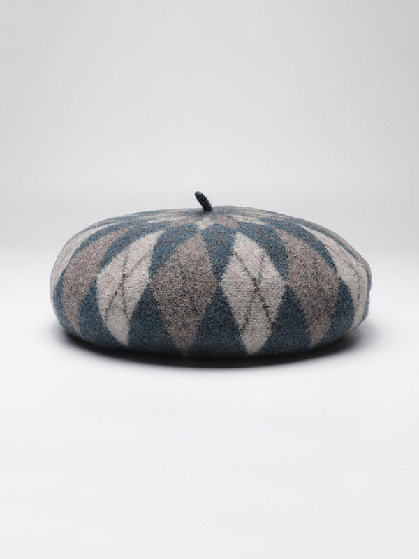 flowersverse Vintage Wool Contrast Color Beret Hat