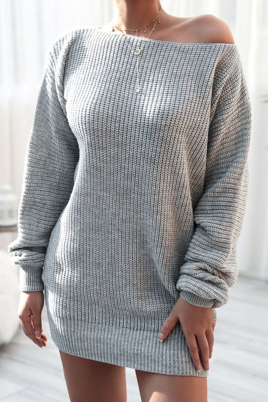 flowersverse Fashion Casual Solid Bateau Neck Straight Dresses