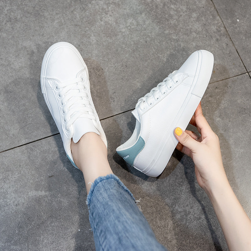 flowersverse Woman Shoes New Fashion Woman Casual High Platform Leather Women Casual White Shoes Breathable Sneakers Women's Vulcanize Shoes