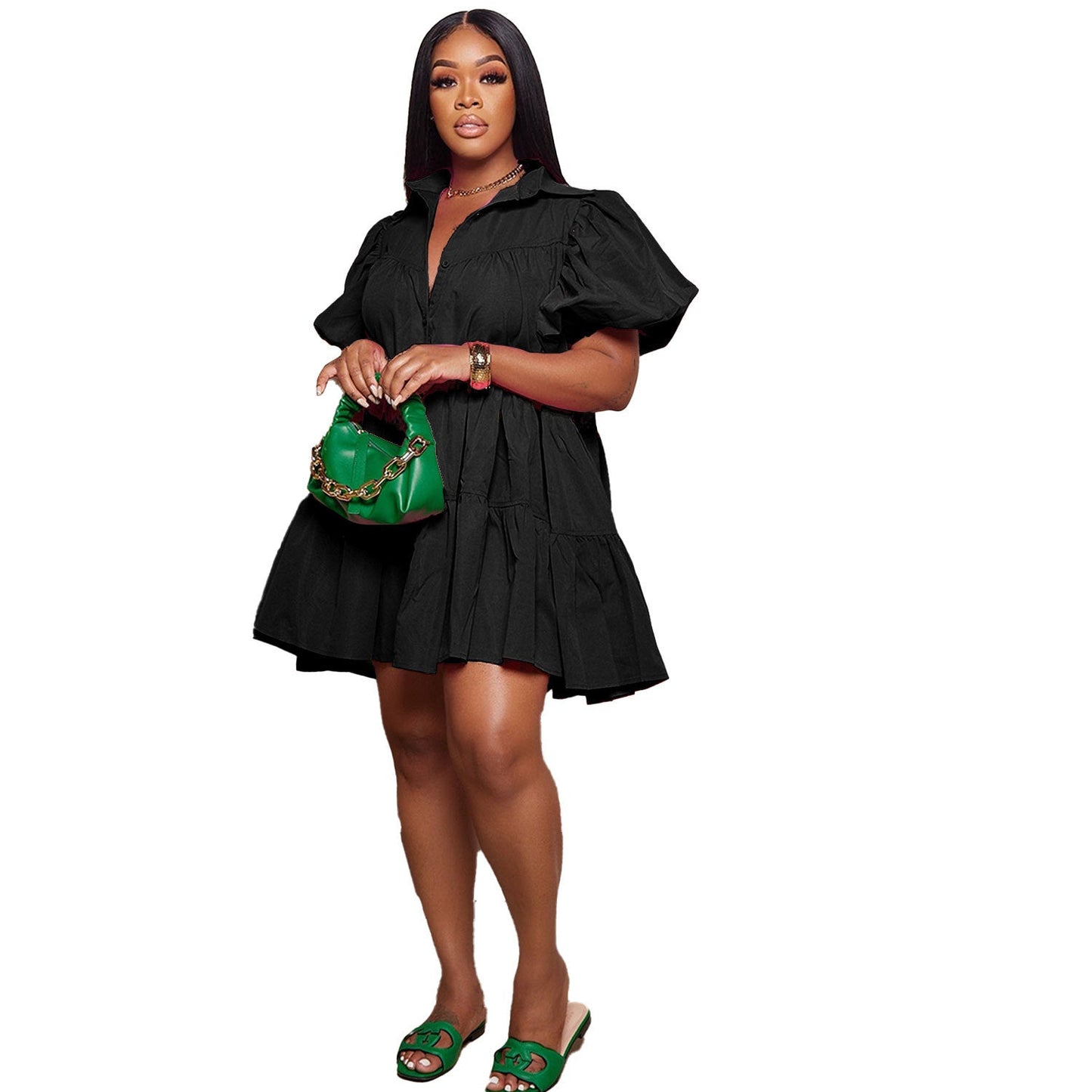 flowersverse Innovative Crumple New Women's Casual Loose Dress