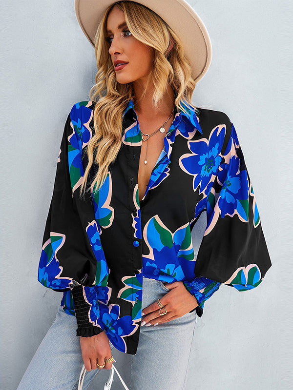 flowersverse Casual Loose Floral Blouses&Shirts Tops