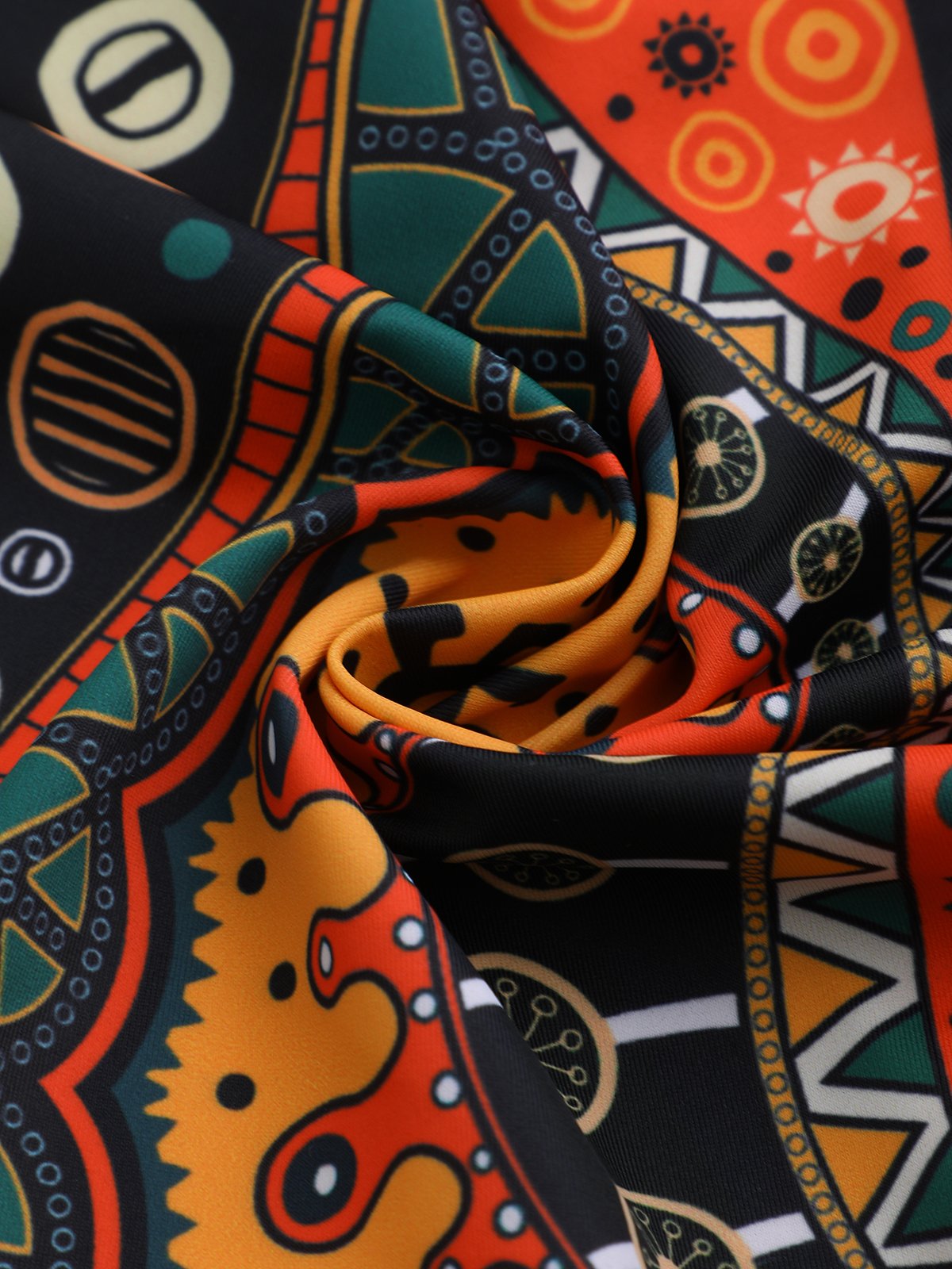 flowersverse Vacation Ethnic Printing Scoop Neck Tankinis Two-Piece Set