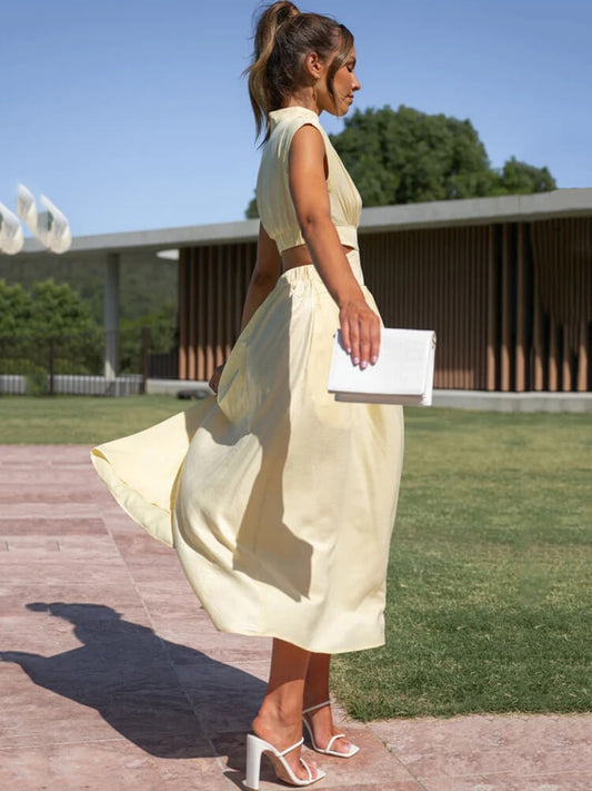 flowersverse Sleevelesss Cut Out Bodycon Maxi Dresses