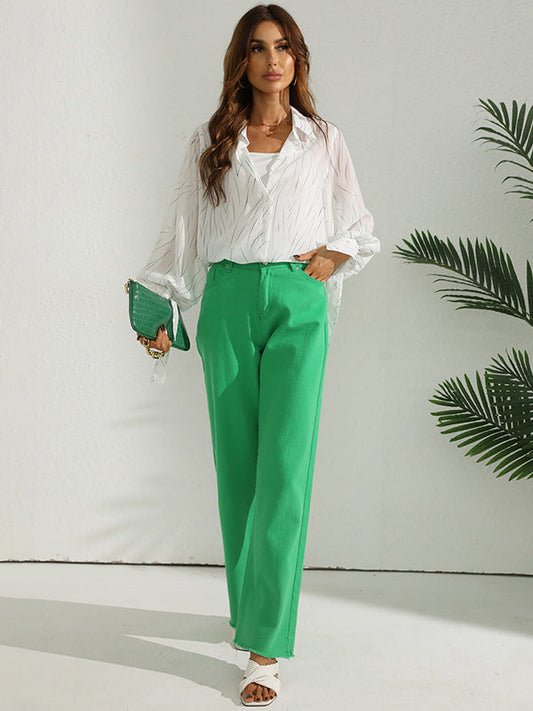 flowersverse White Printed Long Sleeve Blouse