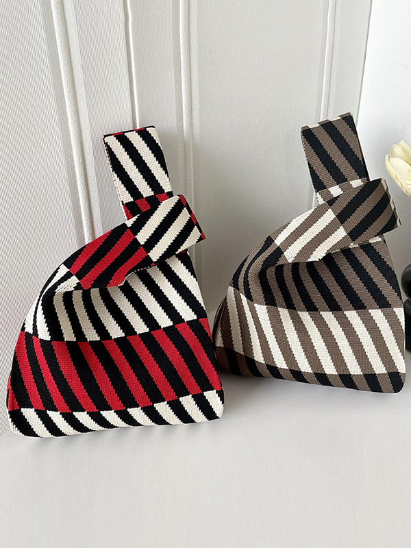 flowersverse Striped Woven Handbag Bags Accessories
