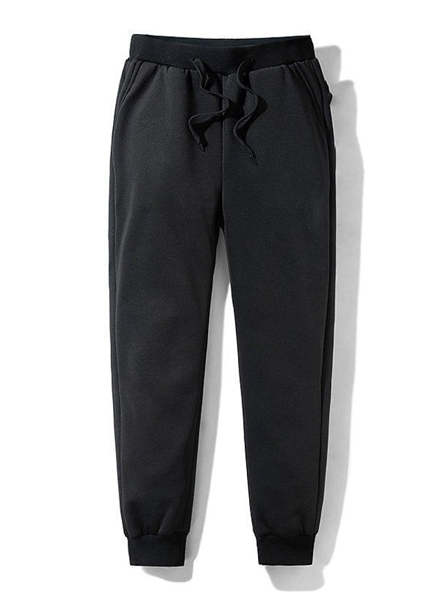 flowersverse Women‘s Plus Size Winter Loungewear Bottom Nighty Pure Color Fashion Comfort Plush Home Street Airport Fleece Warm Long Pant Pant Pocket Elastic Waist Spring Fall Dark Gray Black