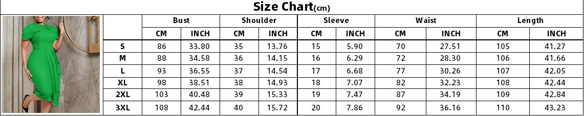 flowersverse Africa Plus Size Women's Summer Short Sleeve SOLid Chic Elegant Bodycon Career Dress