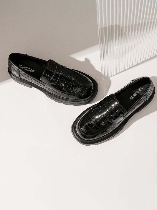 flowersverse Leather Chunky Platform Flats