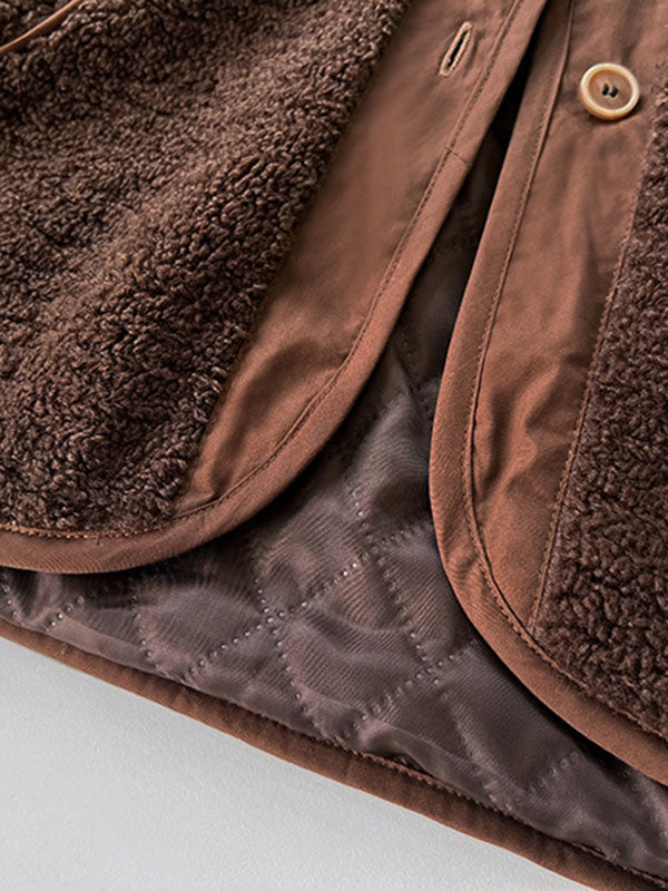 flowersverse Original Creation Long Sleeves Loose Buttoned Keep Warm Hooded Coats Outerwear