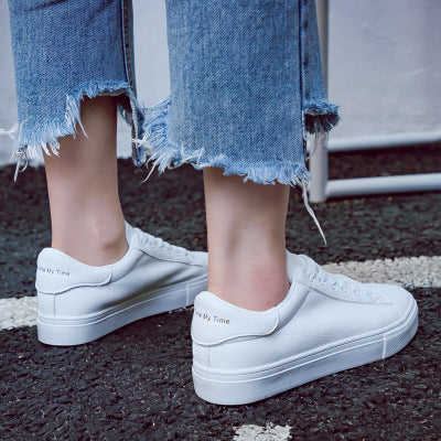 flowersverse Woman Shoes New Fashion Woman Casual High Platform Leather Women Casual White Shoes Breathable Sneakers Women's Vulcanize Shoes