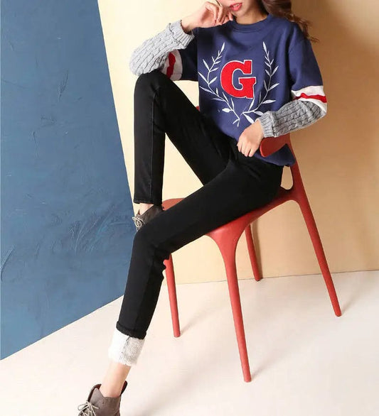 flowersverse Plush thick jeans