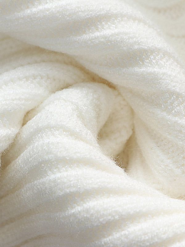 flowersverse Casual Loose 6 Colors Off-The-Shoulder Long Sleeves Sweater Top