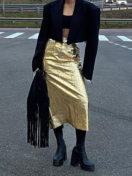 flowersverse Solid Color A-line Skirts Bottoms