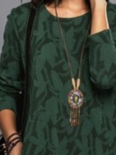 flowersverse Plus Size Crew Neck Floral Loose Dress