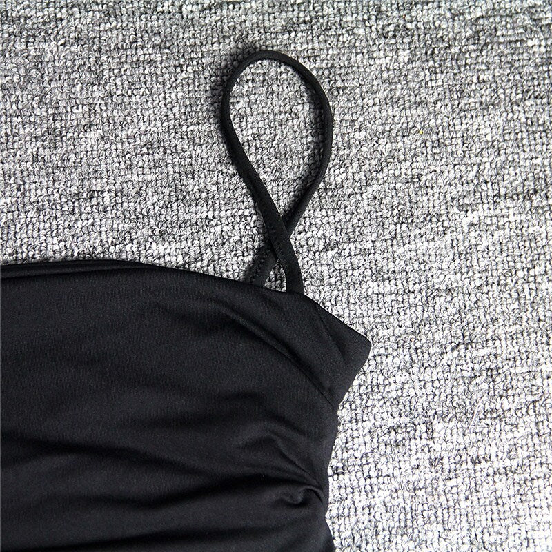 flowersverse Women‘s Bodycon Sheath Dress Slip Dress Mini Dress Black White Pink Sleeveless Pure Color Ruched Spring Summer Spaghetti Strap Formal Slim XS S M L XL