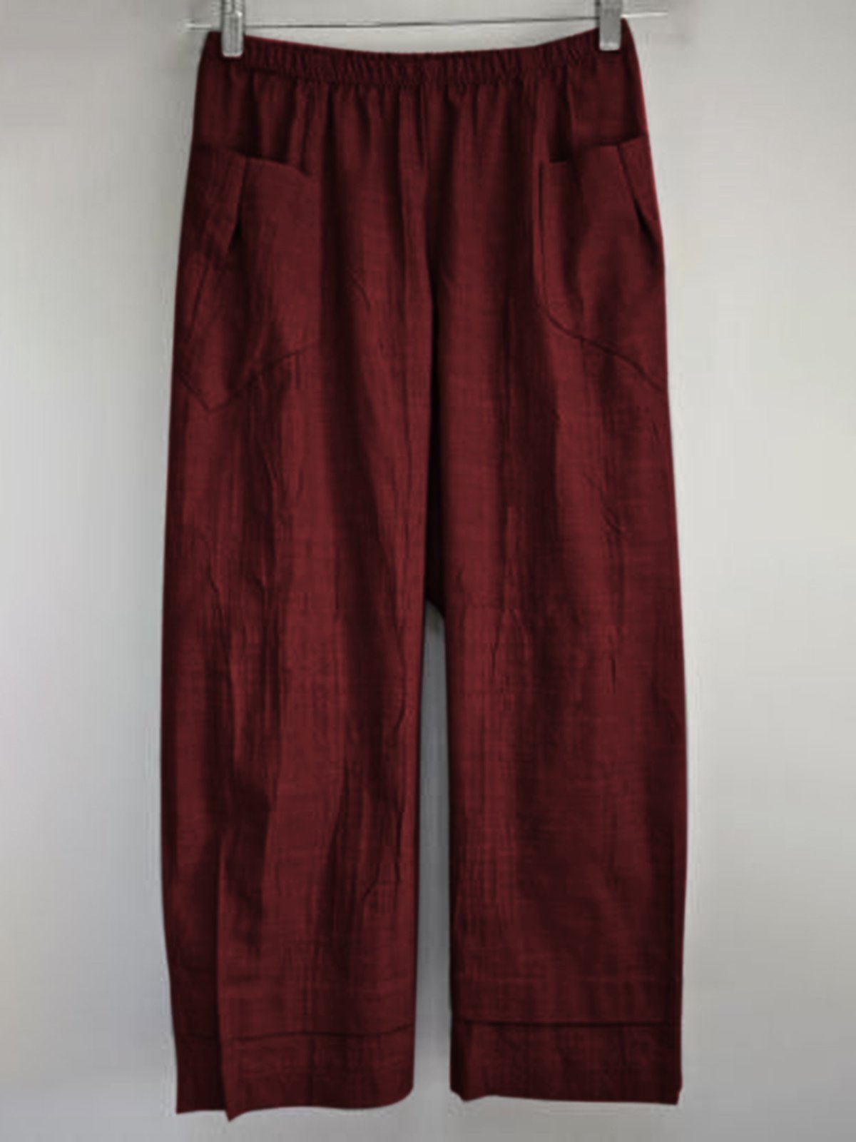 flowersverse Plus Size Women Pants Pockets Casual Shift Capri Pants