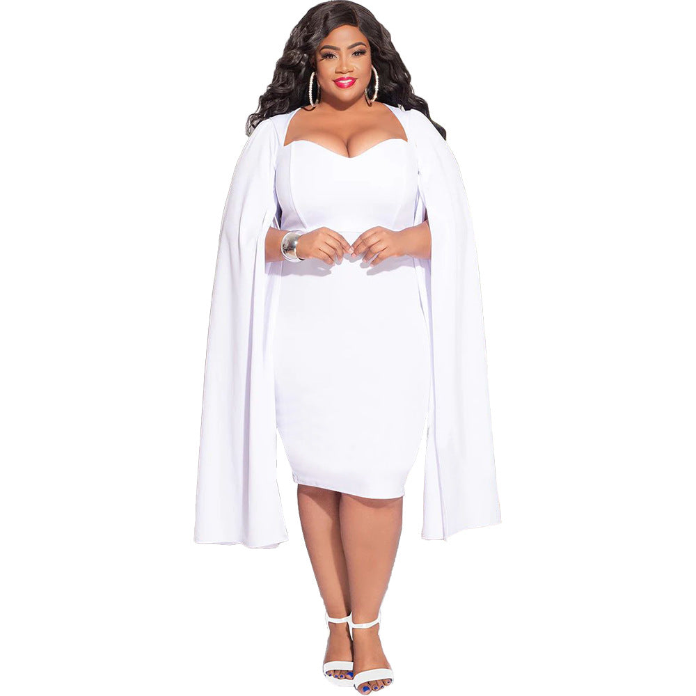 flowersverse Plus Size Women's Zhigong Fashion Temperament Hip Skirt Dress