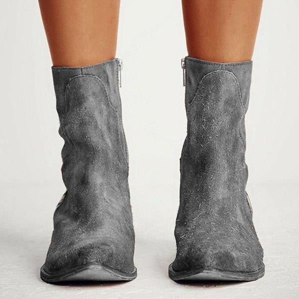 flowersverse Casual Pointed Toe Zebra-Striped Boots