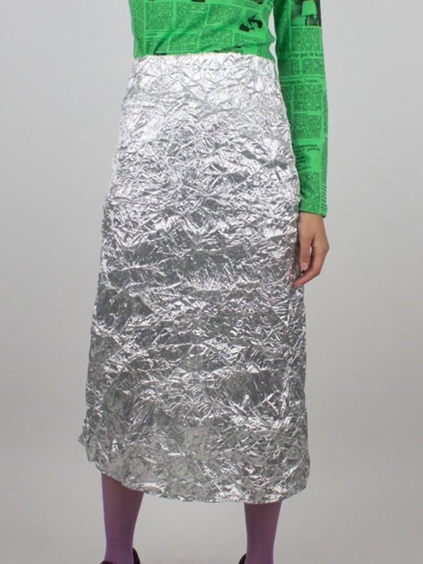 flowersverse Solid Color A-line Skirts Bottoms