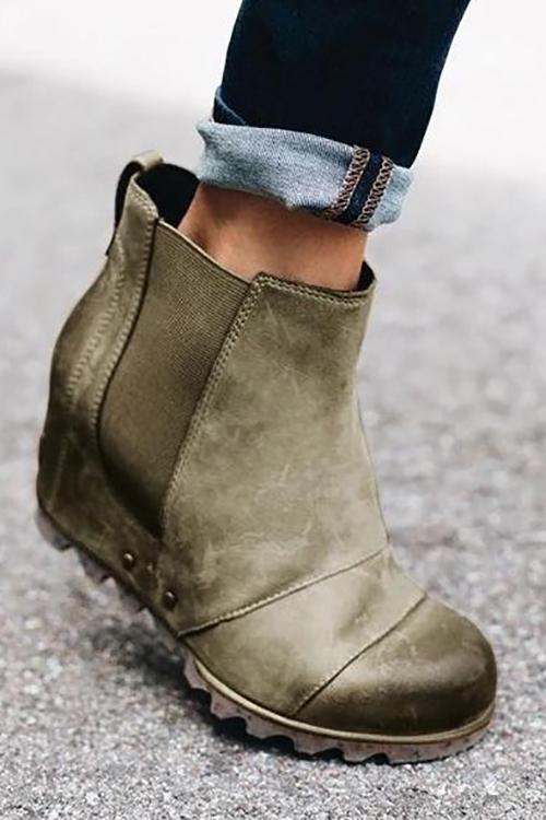flowersverse Vintage Wedge Non Shell Boots