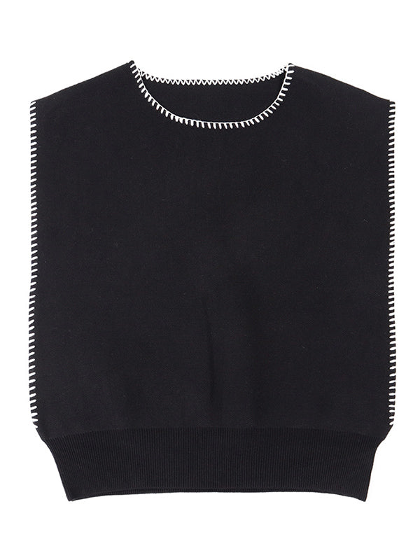 flowersverse Urban Black&Apricot Knitting Vest