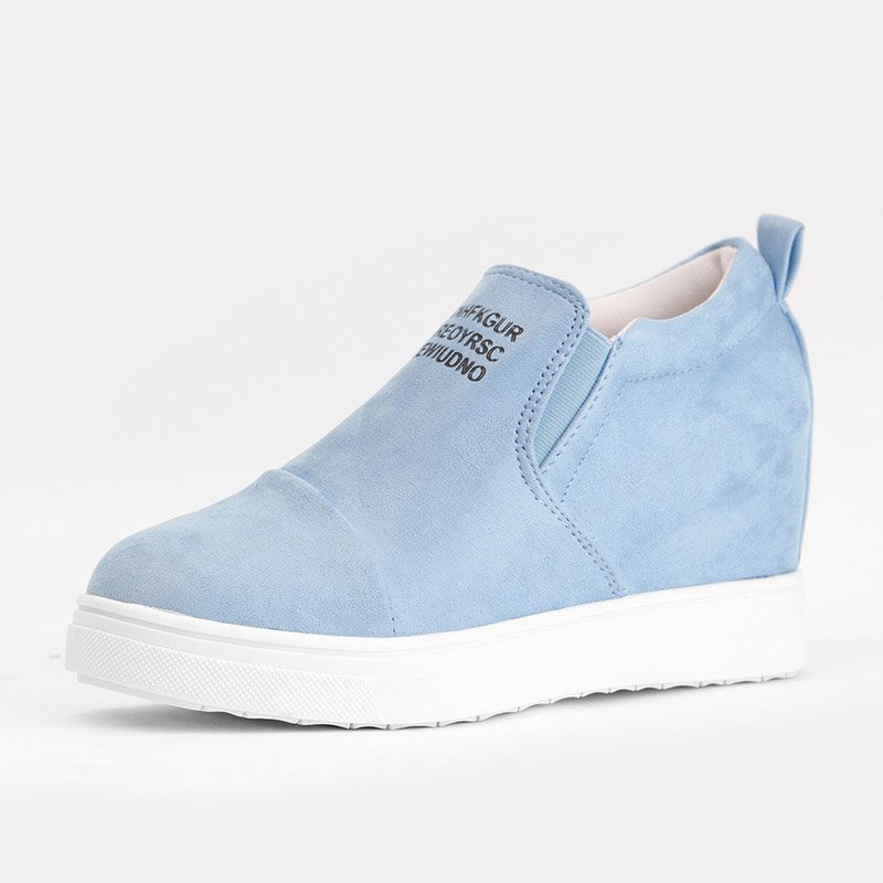 flowersverse Women Faux Suede Wedge heel Sneakers Slip on Breathable Shoes
