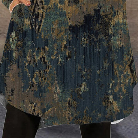 flowersverse Women's Casual Dress T Shirt Dress Tee Dress Ethnic Dress Midi Dress Green Long Sleeve Color Gradient Pocket Winter Fall Autumn Crew Neck Vacation Winter Dress Halloween Fall Dress S M L XL XXL