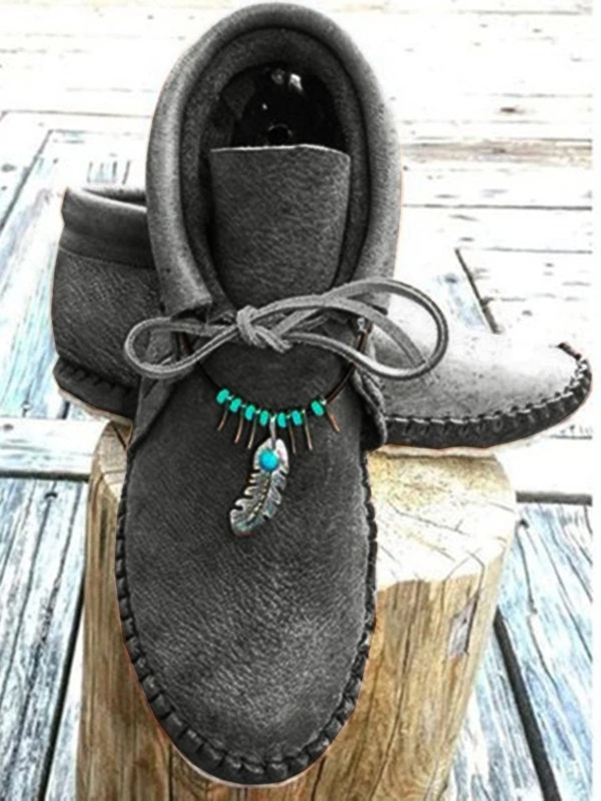 flowersverse Camel All Season Cowhide Leather Flat Heel Daily Ankle Boots