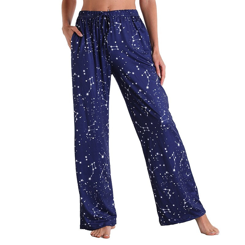 flowersverse Women's Christmas Pjs Women's Plus Size Pajamas Bottom 1 PCS Grid / Plaid Fashion Comfort Sport Home Party Club Bamboo Gift Long Pant Basic Print Pocket Spring Summer Light Pink White