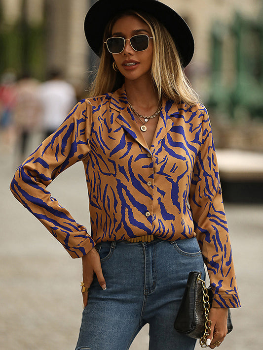 flowersverse Casual Loose Floral Polo Shirt Top