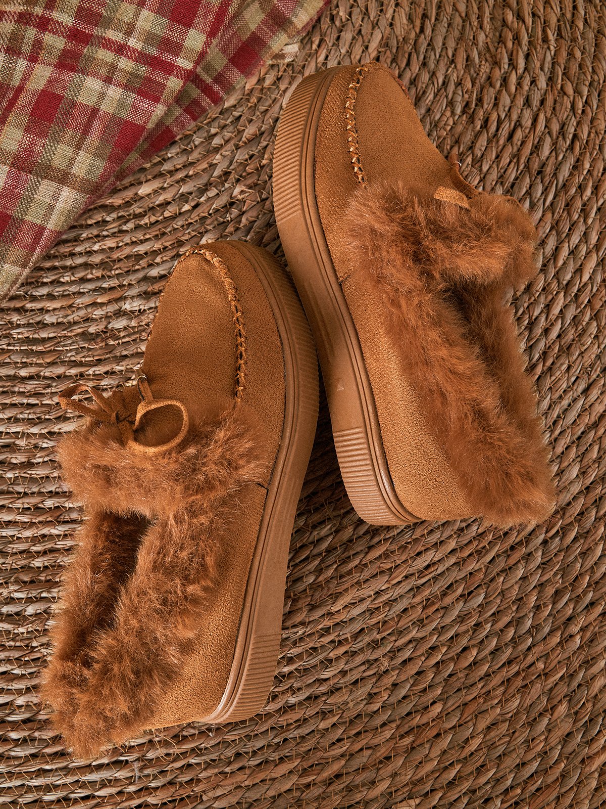 flowersverse Winter Warm Daily Flat Heel Closed Toe Boots