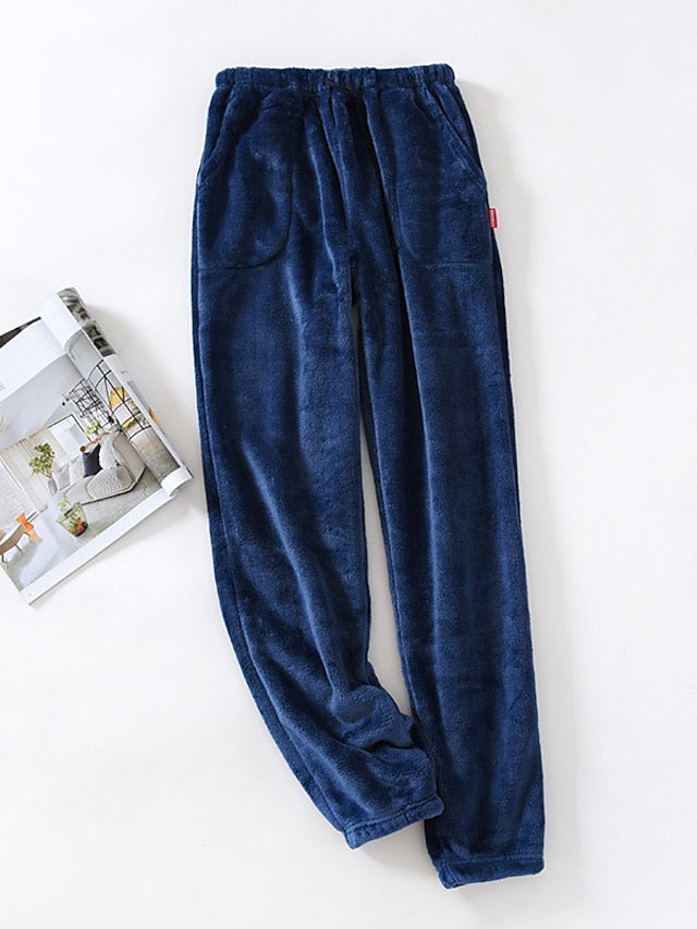 flowersverse Women's Pajamas Pants Nighty Milk Cow Pure Color Comfort Soft Plush Home Daily Bed Flannel Comfort Warm Long Pant Pocket Elastic Waist Winter Fall Green Pink