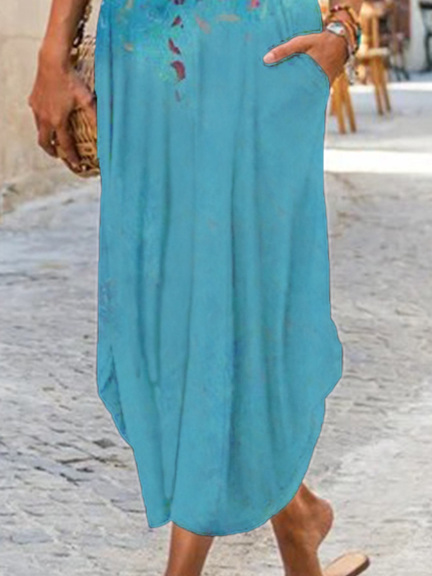 flowersverse New Women Chic Plus Size Vintage Boho Holiday Shift Short Sleeve Boho Crew Neck Knitting Dress