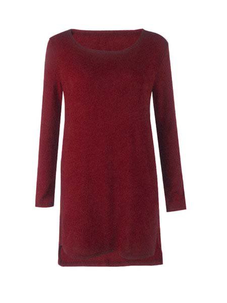 flowersverse Women Fluffy Zipper Long Sleeve Casual Plus Size Sweater Dress