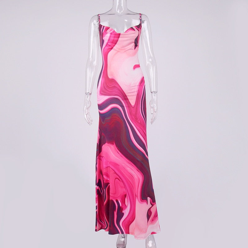 flowersverse Graduation Party dress Fashionkova Spaghetti Strap Women's Slip Dress Floral Print Sexy Backless Maxi Dresses Party Club Beach Long Dress Fall